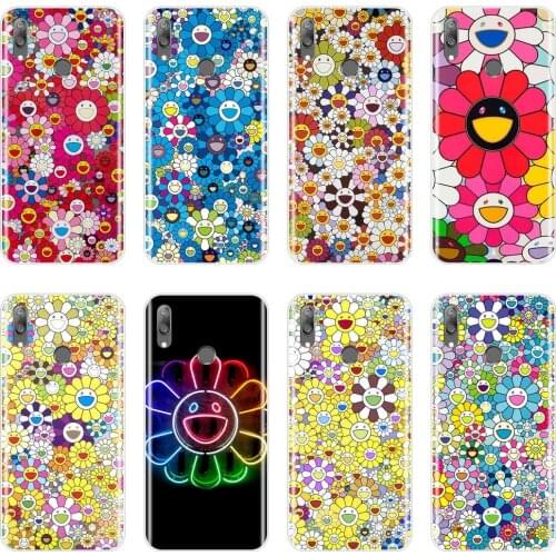 Back Cover For Huawei Y9 Y7 Y6 Pro Prime 2019 Flower Smile Yellow Floral Silicone Soft Phone Case For Huawei Y5 Y6 Y7 2019