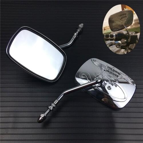 Motorcycle Parts Rear View Mirrors For Harley Street Sports Chopper Cruiser Eagle Spirit Live to Ride 8MM Universal