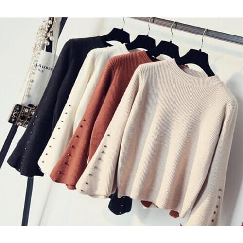 Size Plus 100kg 2020 Spring Autumn Pullovers Knitted Sweater Female Elegant O-neck Bottoming Casual Basic Tops LX1479