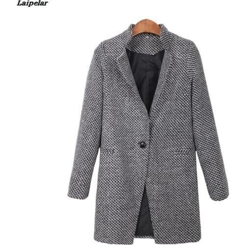 2019 Autumn Winter Womens Coat Fashion Casual Coat Female Elegant Jackets Long Sleeve Blazer Outwear Tops Plus Size 7XL