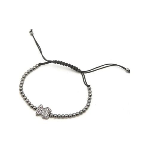 Gold silver micro pave cz Cubic Zirconia rope adjusted Copper Beads Bracelet fbf3 Braided Bangles men gift