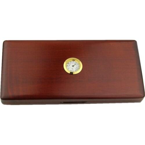 1pc Beautiful Maple Wooden Oboe Reed Case with Hygroneter Humidity Control