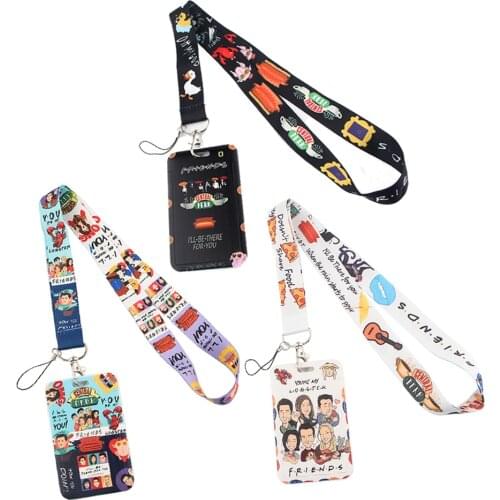1pc ZF2408 TV Show Friends Fashion Lanyards ID Badge Holder Bus Pass Case Cover Slip Bank Credit Card Holder Strap Cardholder