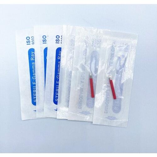 100pcs Disposable Sterilized Micro Needle Microblading Shading Blade Tattoo Needle Semipermanent manual Fog Eyebrow & Lip Needle