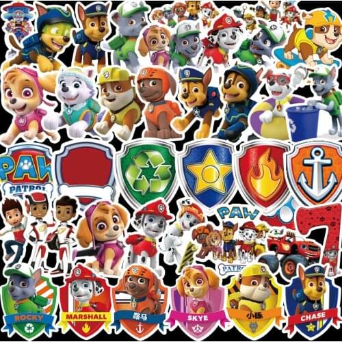 100pcs paw patrol dog children cute tattoo stickers suitcase cartoon stickers laptop guitar DIY waterproof stickers