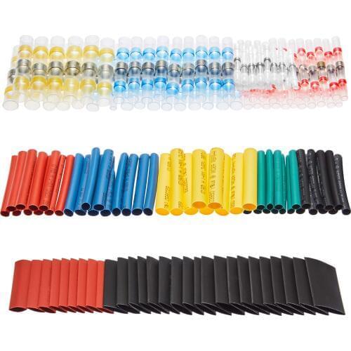 150PCS Waterproof Heat Shrink Connectors Solder Seal Wire Connectors & Fast Connect Shrinkable Tube Electrical Butt Connectors