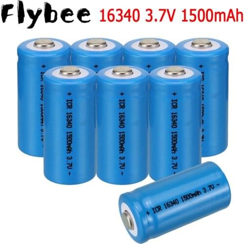 16340 3.7v 1500mah Rechargeable Batteries CR123A Battery LED Flashlight Travel Wall Charger For 16340 CR123A Li-ion Battery