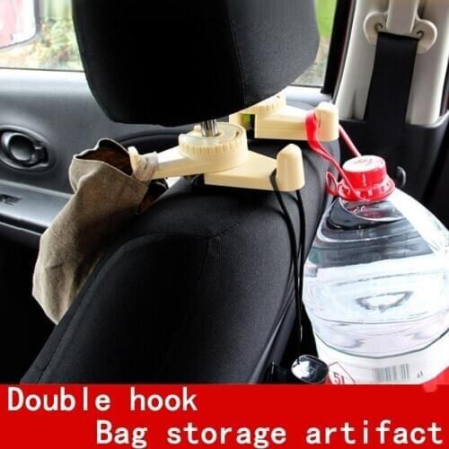 Car Double Head Hook Car Trunk Mounting Bracket Umbrella Holder Clip Hook Car Seat Back Hook Universal Automotive Interior 2pcs