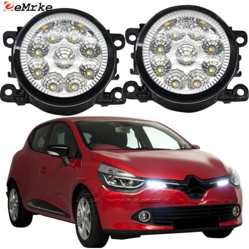 2PCS Car Styling 9-Pieces LED Fog Light Lamp for Renault Clio 4 IV 2012 2013 2014 2015 2016 Symbo H11 12V Halogen Fog Lights DRL