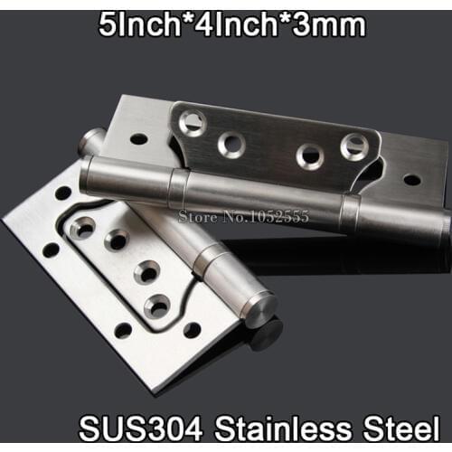4PCS Hot 5" SUS304 Stainless Steel Door Hinges Brushed Extra-thick Smooth&Quiet Mute Bearing Door Hinges Furniture Hardware