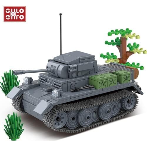 503PCS Military Series German Light Tank Building Blocks Luchs Reconnaissance Tank Bricks Weapons Soldiers Children Toys Gifts