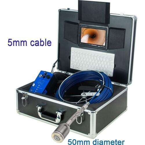 9'' Video Drain Sewer Camera Pipeline Inspection Borescope Endoscope System with 50mm Diameter Camera Head Full-view Self-level