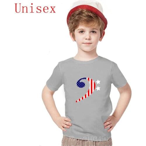 American Bass Clef Kids T-Shirt Boys Girls Music lover America short sleeve crew-neck100% Cotton 2020 High Quality Tees