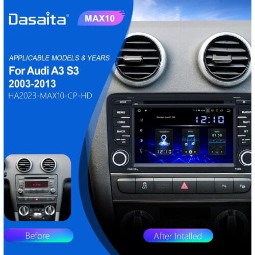 Dasaita 7" Android 10 Car Radio 2 Din Multimedia Video Player for Audi A3 S3 2003-2013 Head Unit with DSP Carplay GPS Navigation