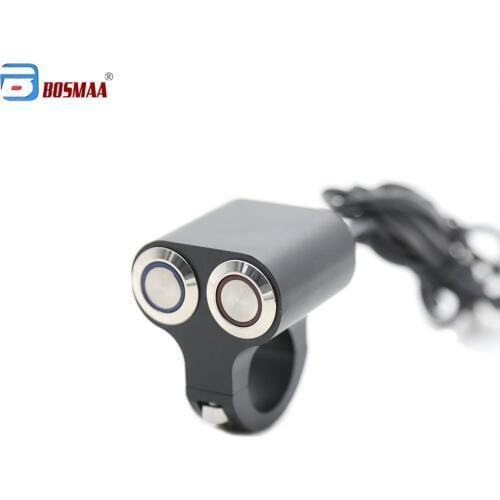 BOSMAA Brake Switch Motorcycle Handlebar Led Indicator Light Switch Blinker Start Switch Hazard Light Button Switch 22mm 7/8 "