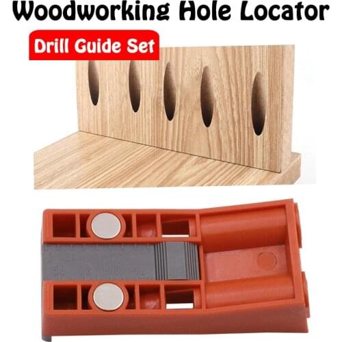 Woodworking Hole Locator Angle Drilling Locator Aluminium Woodworking Drill Bits Jig Clamp Kit Guide Wood Hand Tools