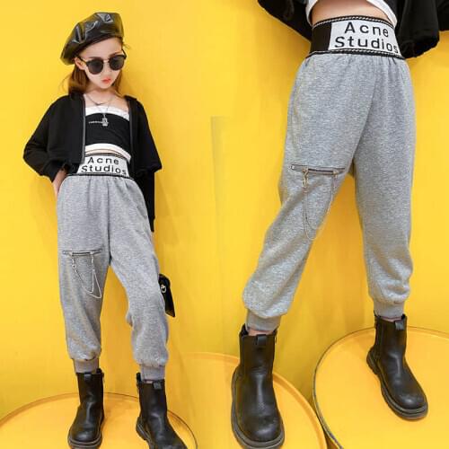 Childrens pants 2020 spring and autumn new sweater pants men and women baby high waist trousers Korean casual net red pants