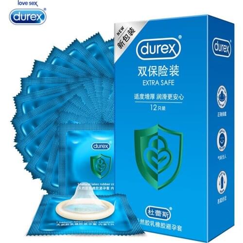 Durex Sex Products Slightly Thicker Condoms for Safer Protection Condom for Men 12 Pcs Extra Safe Sex Toys Products for Men