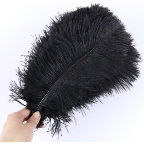 Natural Ostrich feathers 25-30cm for Wedding Party Home Vase Decoration Black Feathers for Diy Crafts Ostrich Plumes