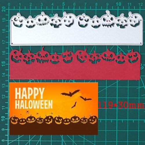 Halloween Metal Cutting Dies Pumpkin Stripe Frame DIY Scrapbooking Paper Cards Stencil Handmade Craft Embossing Decorative Die