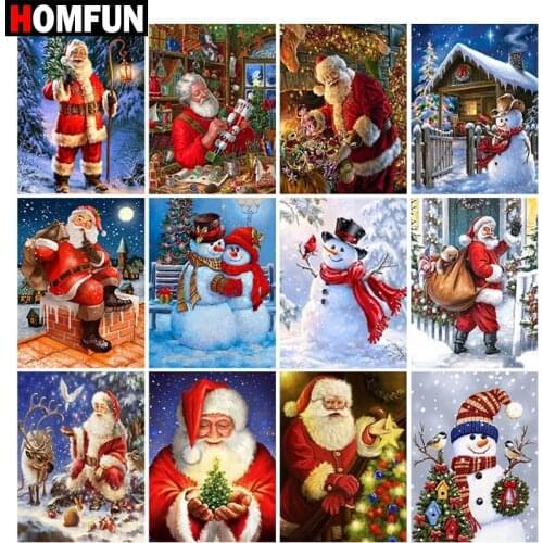 HOMFUN Full Square/Round Drill 5D DIY Diamond Painting "Santa Claus giving gifts" Embroidery Cross Stitch 5D Home Decor Gift