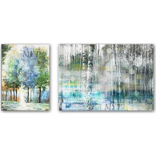 Tree Picture Wall Art Modern Living Room Wall Decor Abstract Painting Large Canvas Art Hand Painted Wall Pictures No Framed