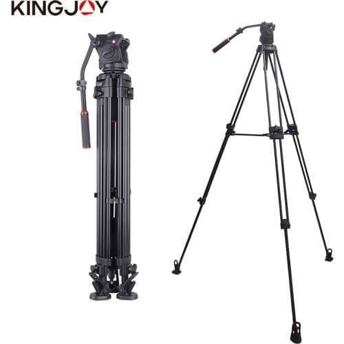 KINGJOY Official VT-3500+VT-3530 Professional Video Camera Tripod Stand Holder Stable Fluid Damping Tripod Kit For All Models