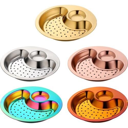 Coloful Round Plate Breakfast Dinner Dishes Food Snacks Sushi Steak Plate Eco-friendly Tableware for Kitchen Hotel Family School