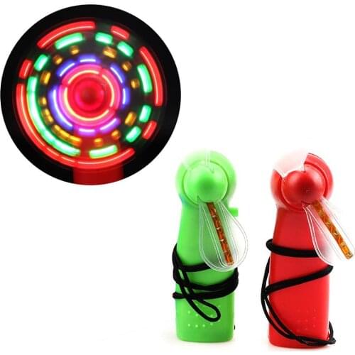 CREATIVE Mini Handheld Electric Cooling Fan 4 Color Changing LED Light Concert Props Toys