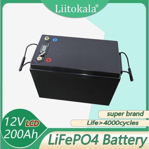 12V 200Ah LiFePO4 Battery BMS Lithium Power Batteries 3000 Cycles For 12.8V RV Campers Golf Cart Off-Road Off-Grid Solar Wind