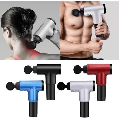Massage Gun 6 Speeds Rechargeable Handheld Deep Tissue Massager Rechargeable Handheld Body Massage Gun with 4 Massage Head