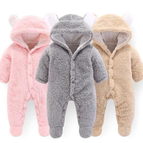 Fur thick warm baby clothing Infant girls clothes bebes boys outwear pajamas Snowsuit Cute Infant