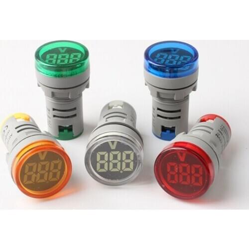 22mm Mini Digital display voltmeter Volt Voltage Meter Indicator Lamp Voltmeter Lights Tester Measuring Range AC20-500V