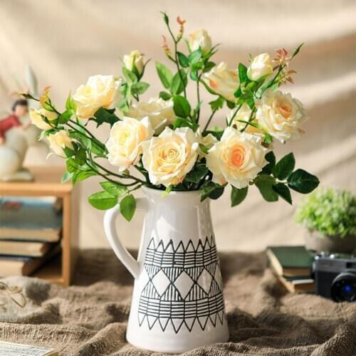 Simulation Native Roses 65cm Bouquet Artificial Flowers Decoration Living Room Wedding Silk Flower Arrangement Interior