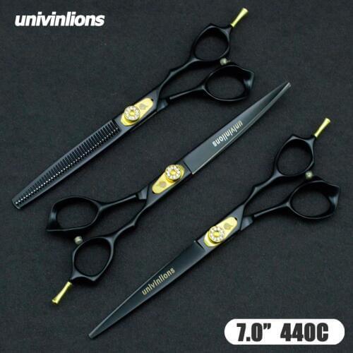 7" Pet Dog Gromming Scissors Kit Pet Cutting Scissors for Dog Animails Cat Straight & Thinning & Curved Scissors Stainless Steel