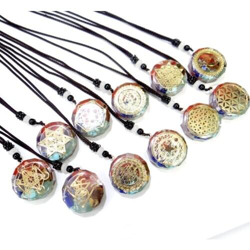 Natural lapis tiger eye Stone Retro Colorful Chips Chakra Orgone Energy beads Pendulum Amulet Reiki Healing Pendant Necklace 1pc