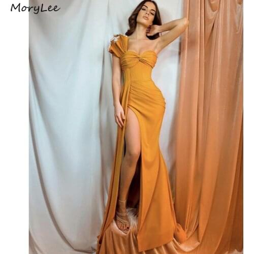 Prom Dresses Sweetheart Sleeveless Side Slit Satin Crystal Mermaid Prom Dresses With Zipper Back vestidos de fiesta de noche