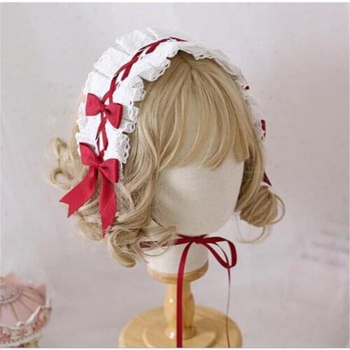 Lolita Girl Headband Lace Bowknot Headwear Cosplay Princess Hair band Hairpin Hair Accessories B1305