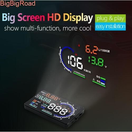 BigBigRoad Car OBDII 2 EUOBD Auto HUD Windscreen Projector For Infiniti Q50 Q60 FX35 QX35 G35 G37 QX60 QX70 QX80 Head Up Display