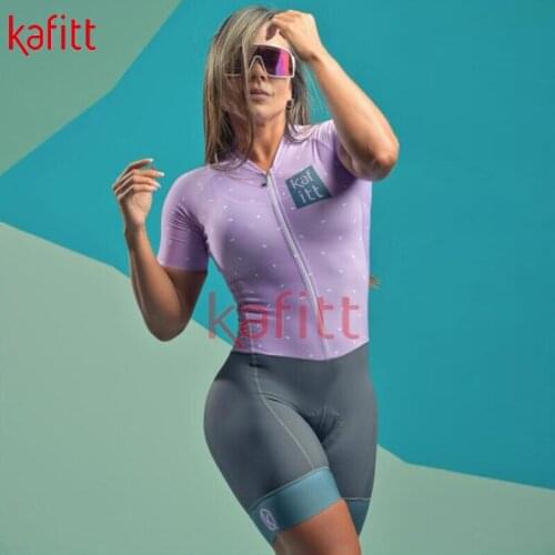Calfette Professional Women Triathlon Outdoor Sportswear Team Uniform Short Sleeve Tight Cycling Jersey Jumpsuit Cycling Jersey