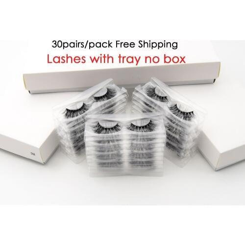 30 pairs/pack visofree eyelashes with tray no box wholesale 3d mink lashes makeup mink eyelashes handmade crisscross lash cilios