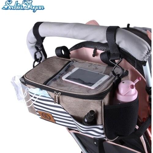 SeckinDogan New Baby Stroller Hang Bag Durable Large Capacity Infant Diaper Organizer Multifunction Feeding Bottle Storage Pouch