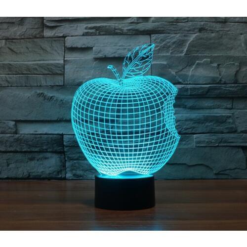 [Seven Neon]free Shipping apple Acrylic 7Colors Desk Lamp 3D Lamp Novelty Led Night Light Millennium Falcon Light