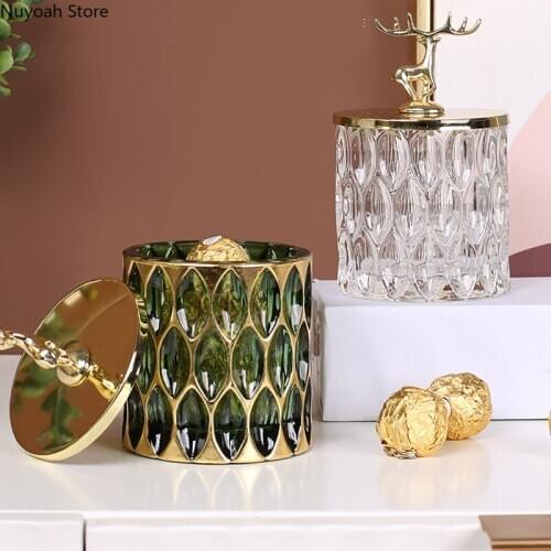 Glass Candy Jar Creative Living Room Decoration Sealed Storage Jar Kitchen Supplies Cereal Dispenser Golden Deer Candy Jar