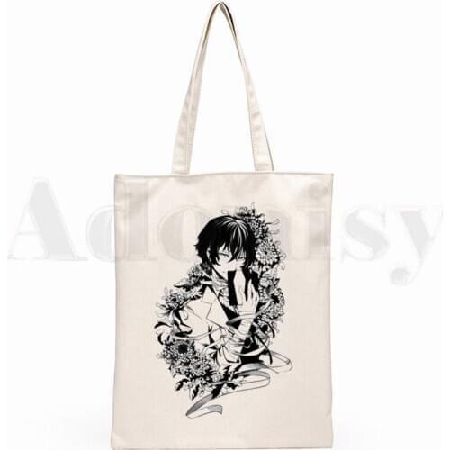 Bungou Stray Dogs Osamu Dazai Anime Cartoon Print Shopping Bags Girls Fashion Casual Pacakge Hand Bag