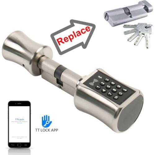 Smart Cylinder Lock TT Lock APP Bluetooth 13.56mhz IC Card Digital Unlock Easy Replace Original Cylinder Lock Become Smart