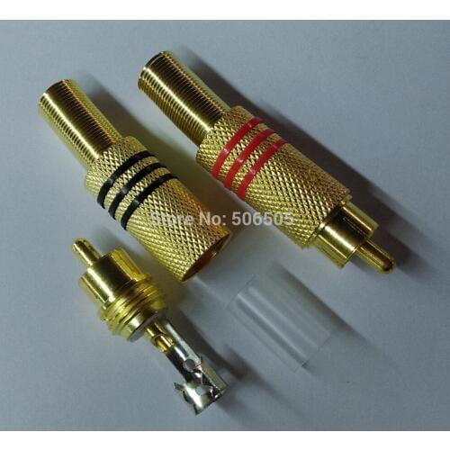 High quality gold plated RCA plug 10pcs/lot