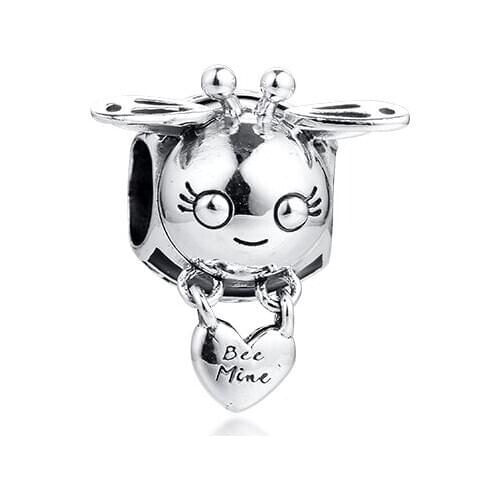2020 Bee Mine Charm Fits Sterling Silver Jewelry Charms Bracelets For Woman Silver Beads For Jewelry Making