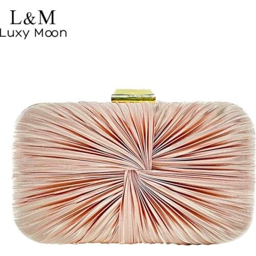Women Clutch Purse Wedding Evening Bag Pleated Designer Bag Elegant Solid Luxury Handbag New Chain Shoulder Crossbody Bag X467H