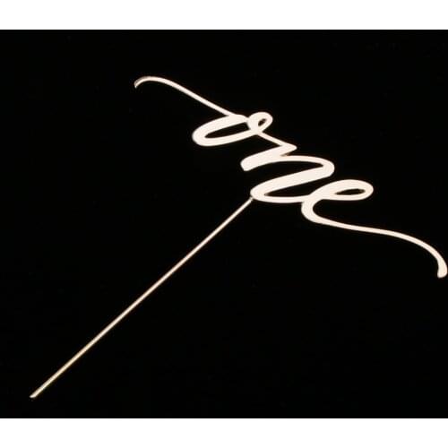 Golden Crystal ONE Cake Topper 1st First Birthday Cake Topper Birthday Decor Party Christmas Decor